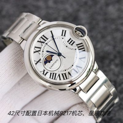 TW Factory Cartier Ballon Bleu 8217 Movement 42/37/33MM Steel Strap Swiss movement replica watches USA